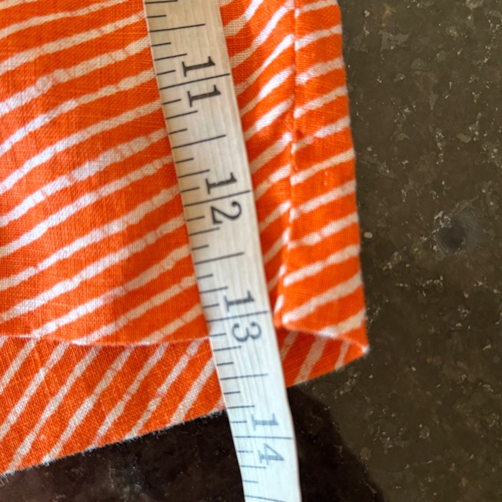 Michael Michael Kors Orange /White Print Linen Shorts Size 10 - Picture 9 of 12